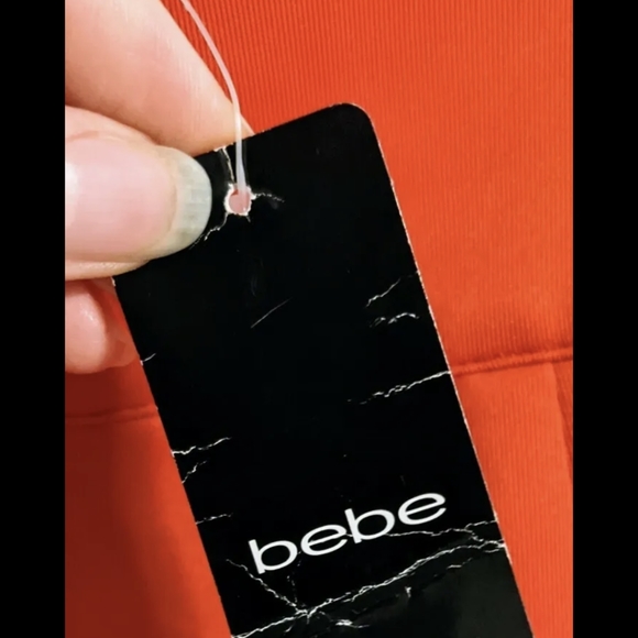 bebe Mini Skirt XS Orangish Red Stretchy Fitted Scuba Spring Y2K - Picture 5 of 5